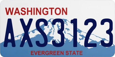 WA license plate AXS3123