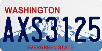 WA license plate AXS3125