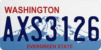WA license plate AXS3126