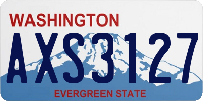 WA license plate AXS3127