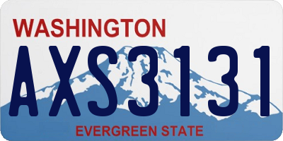 WA license plate AXS3131