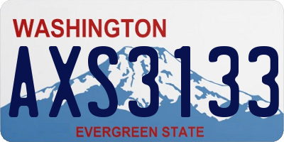 WA license plate AXS3133