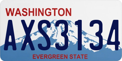 WA license plate AXS3134
