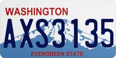 WA license plate AXS3135