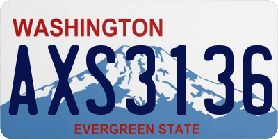 WA license plate AXS3136