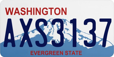 WA license plate AXS3137
