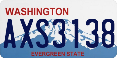 WA license plate AXS3138