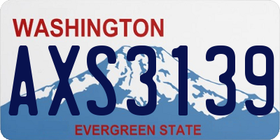 WA license plate AXS3139
