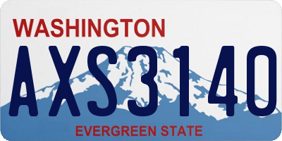 WA license plate AXS3140