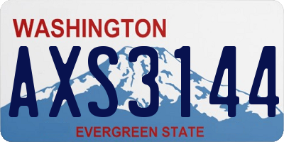 WA license plate AXS3144