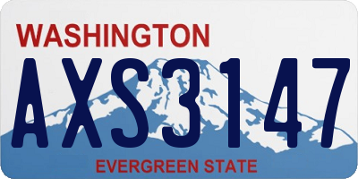 WA license plate AXS3147
