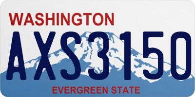 WA license plate AXS3150