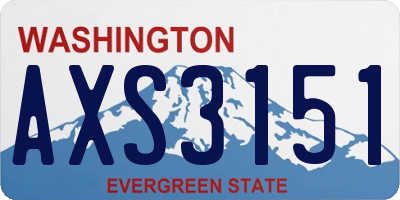 WA license plate AXS3151