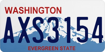 WA license plate AXS3154