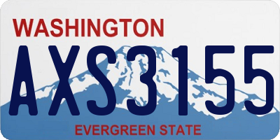 WA license plate AXS3155