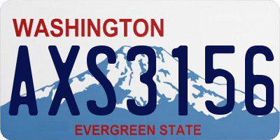 WA license plate AXS3156