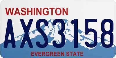 WA license plate AXS3158