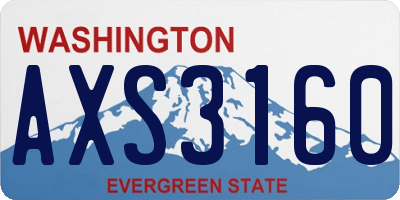 WA license plate AXS3160