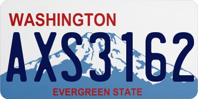 WA license plate AXS3162