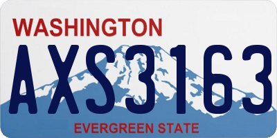 WA license plate AXS3163