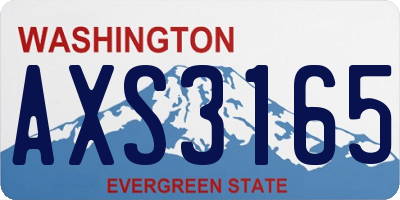 WA license plate AXS3165