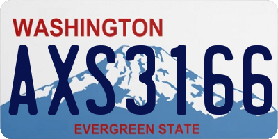 WA license plate AXS3166