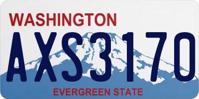 WA license plate AXS3170