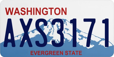 WA license plate AXS3171