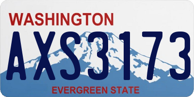 WA license plate AXS3173