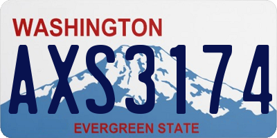 WA license plate AXS3174