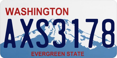 WA license plate AXS3178