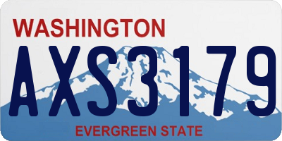 WA license plate AXS3179
