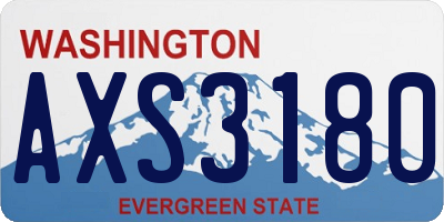 WA license plate AXS3180