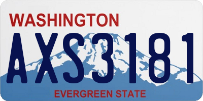 WA license plate AXS3181