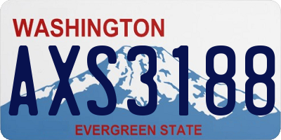 WA license plate AXS3188