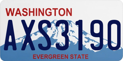 WA license plate AXS3190