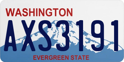 WA license plate AXS3191