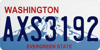 WA license plate AXS3192