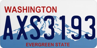 WA license plate AXS3193