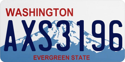 WA license plate AXS3196
