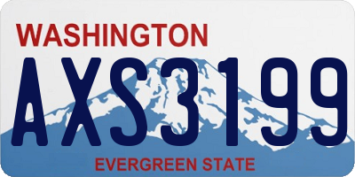 WA license plate AXS3199