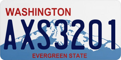 WA license plate AXS3201