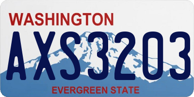 WA license plate AXS3203