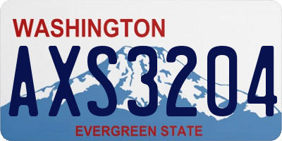 WA license plate AXS3204