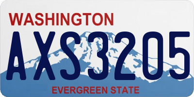 WA license plate AXS3205