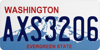 WA license plate AXS3206