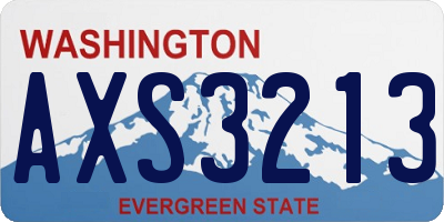 WA license plate AXS3213