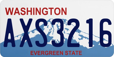 WA license plate AXS3216