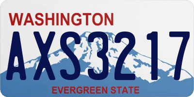 WA license plate AXS3217