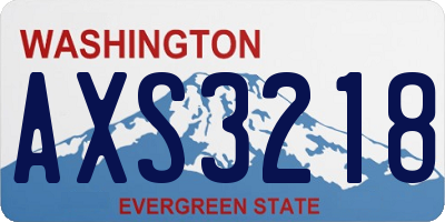 WA license plate AXS3218